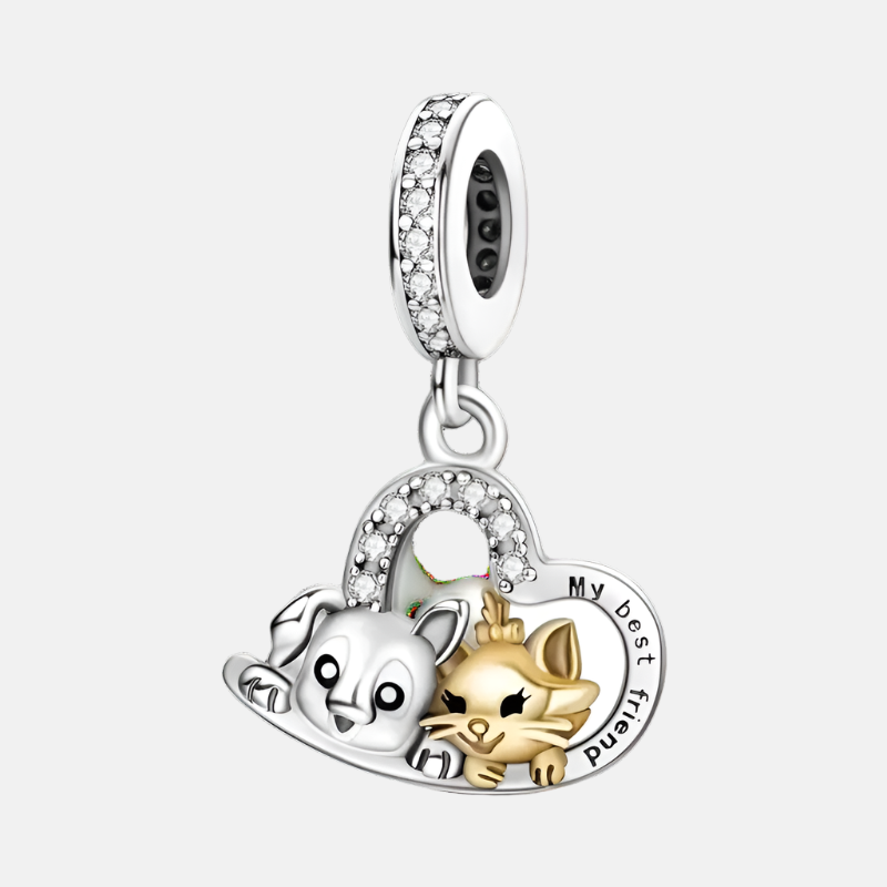 Dog & Cat Best Friends Dangle Charm