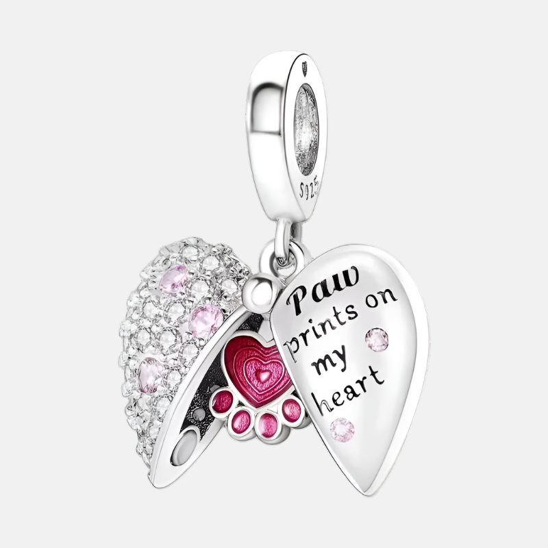 Openable Paw Heart Love Charm