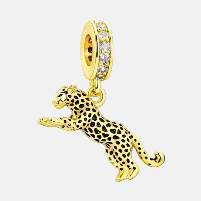Leopard Gold Plated Dangle Charm