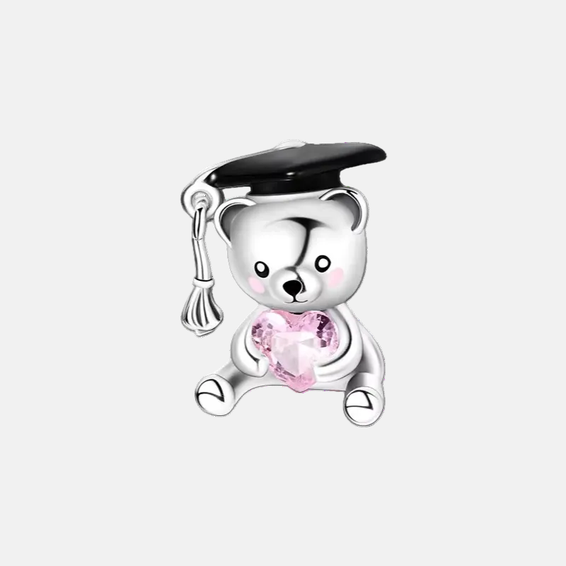 Wise Bear Graduation Bead Charm