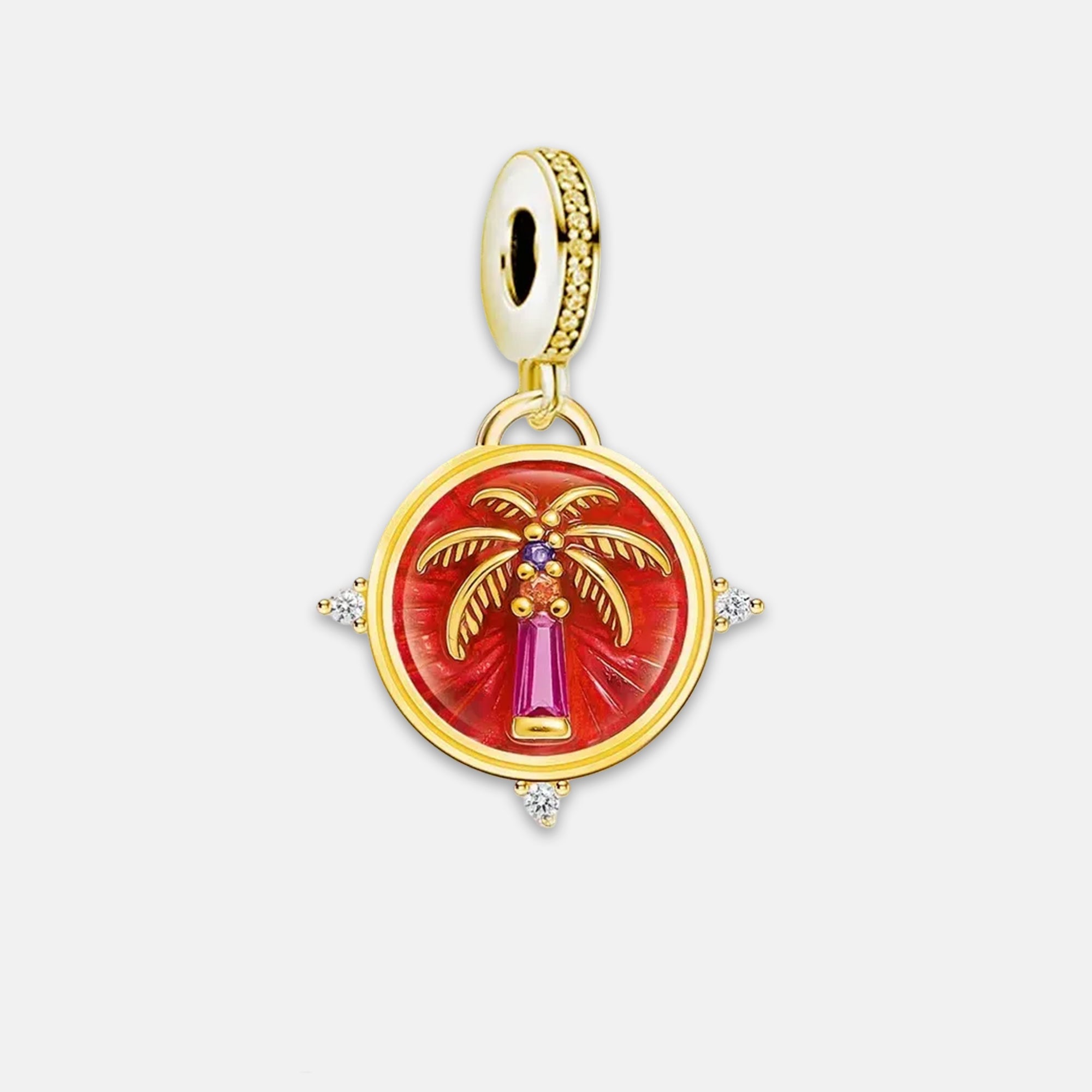 Palm Tree Gold Plated Dangle Charm