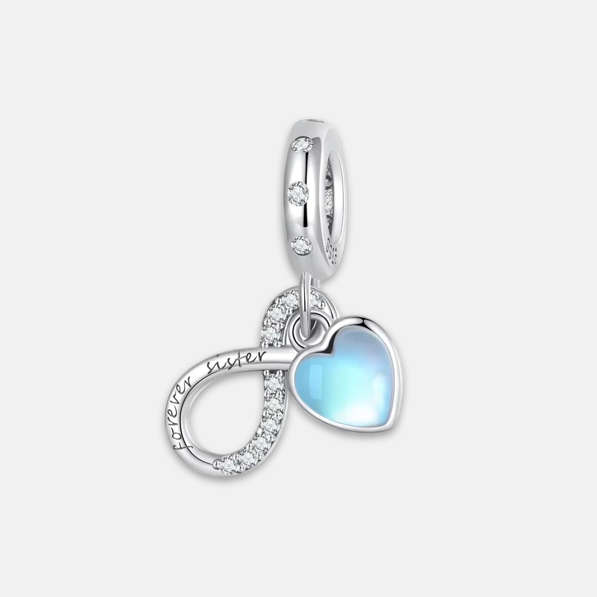 Sister Infinity Love Moonstone Charm