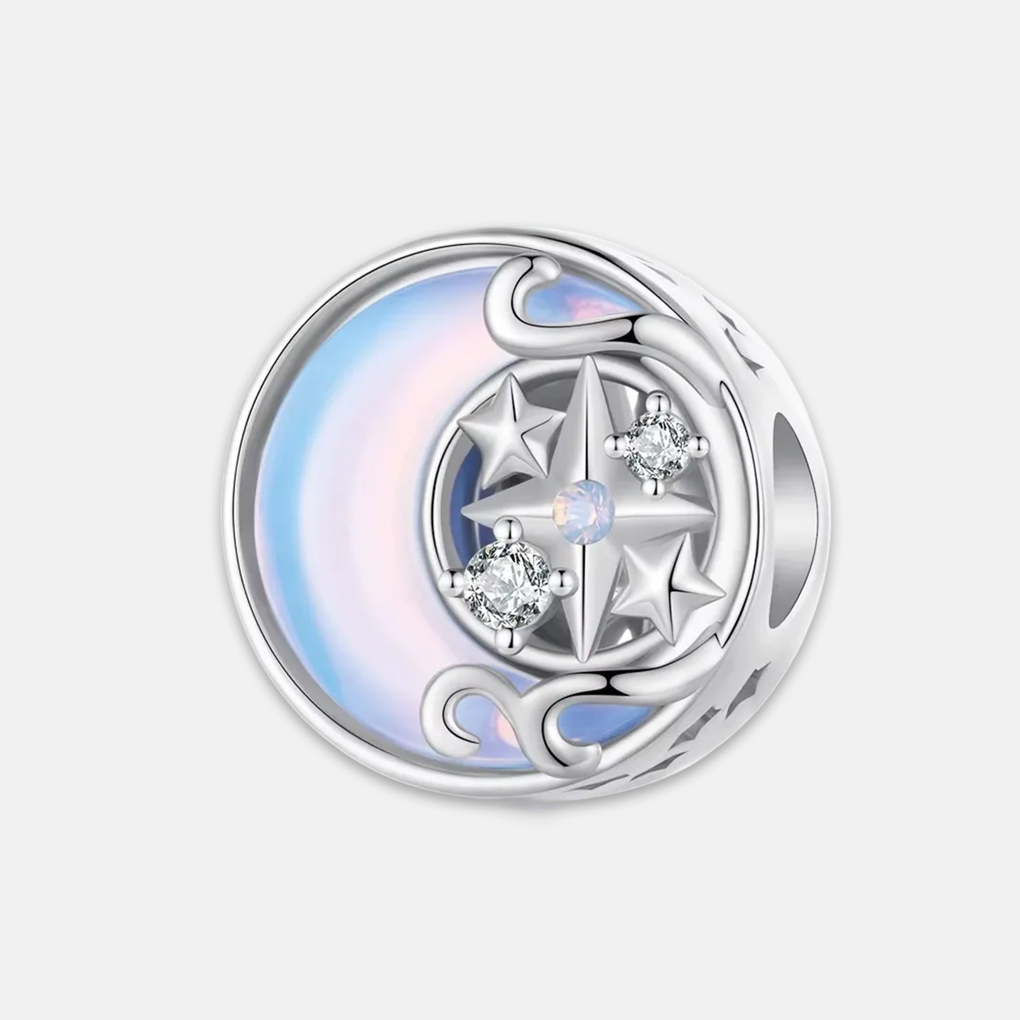 Moon and Stars Moonstone Charm