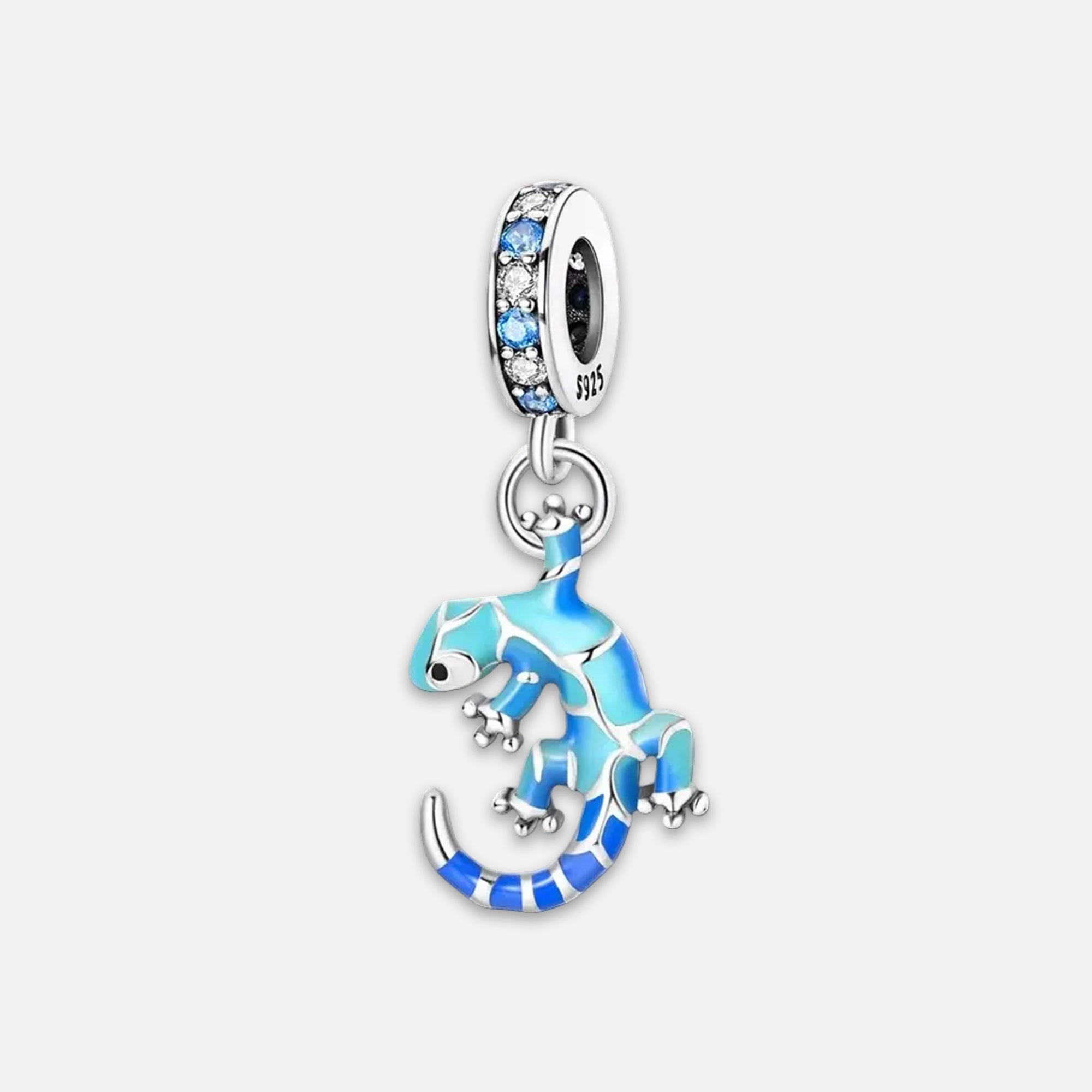 Gecko Electric Blue Dangle Charm