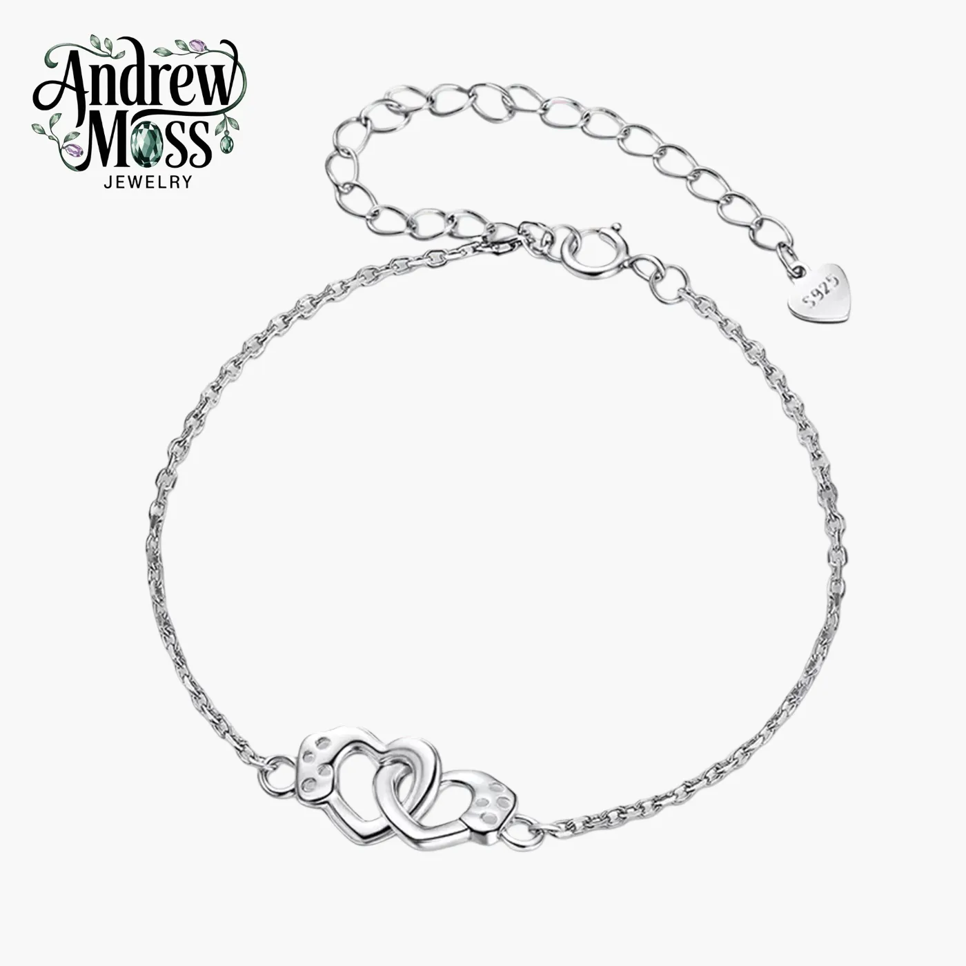 Heart Handcuff Couple Love Bracelet Chain Link