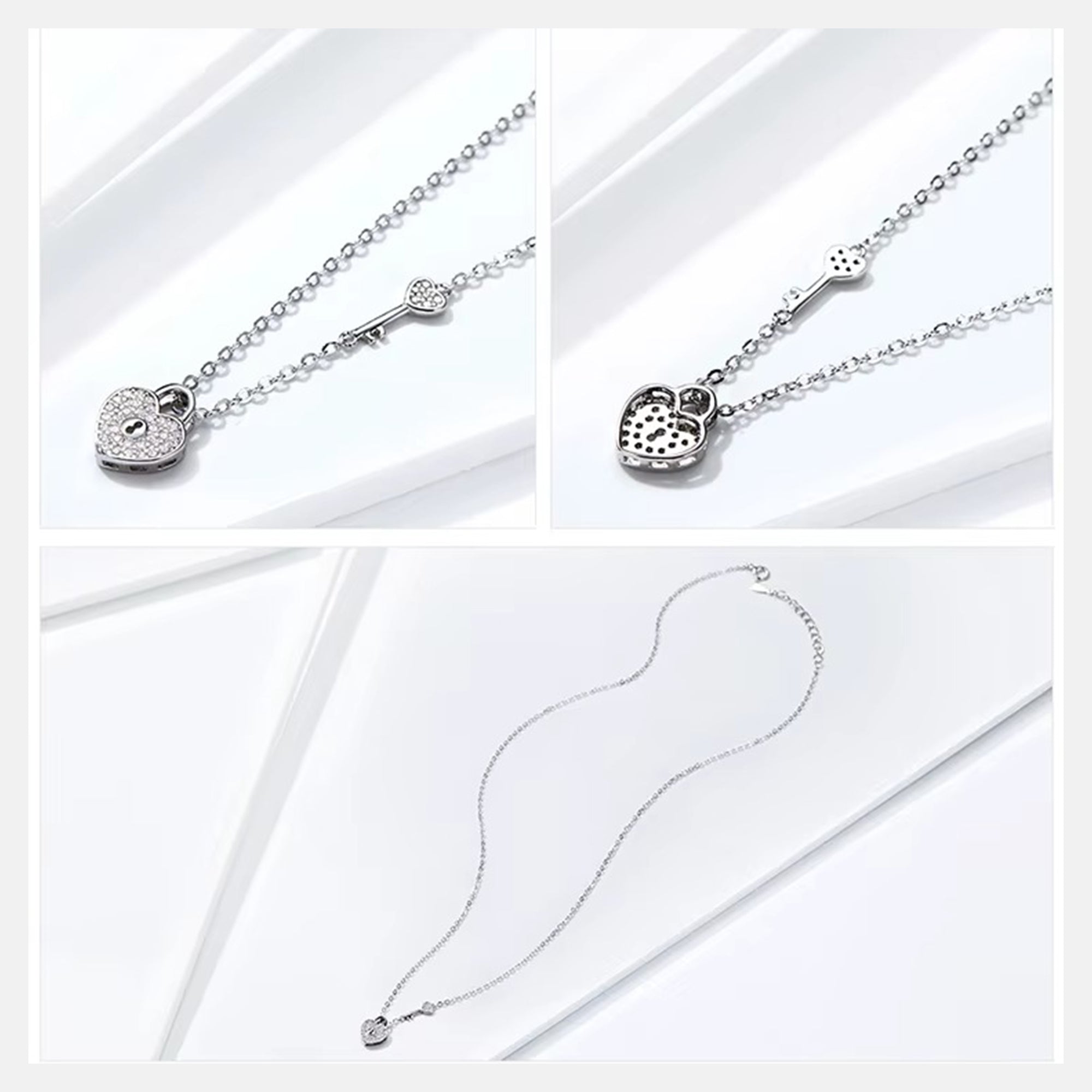 Heart Shaped Padlock & Key Necklace