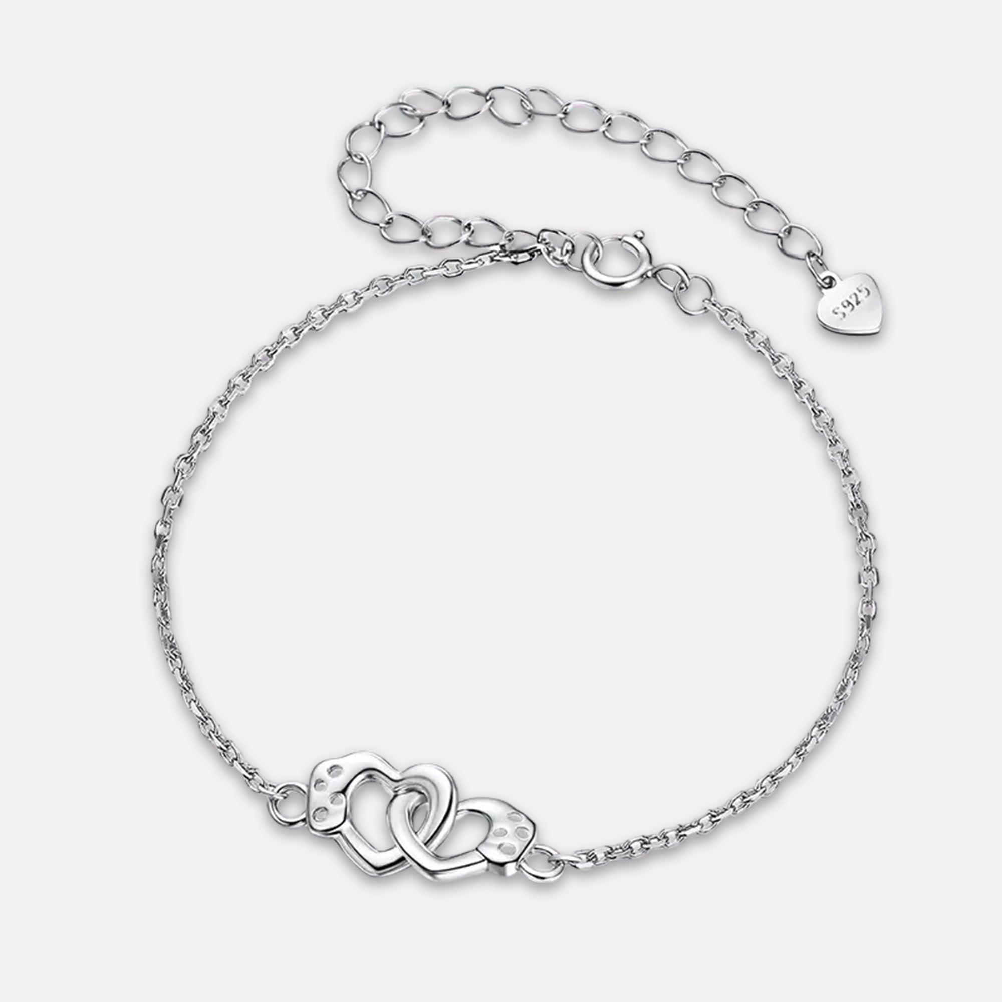 Heart Handcuff Couple Love Bracelet Chain Link