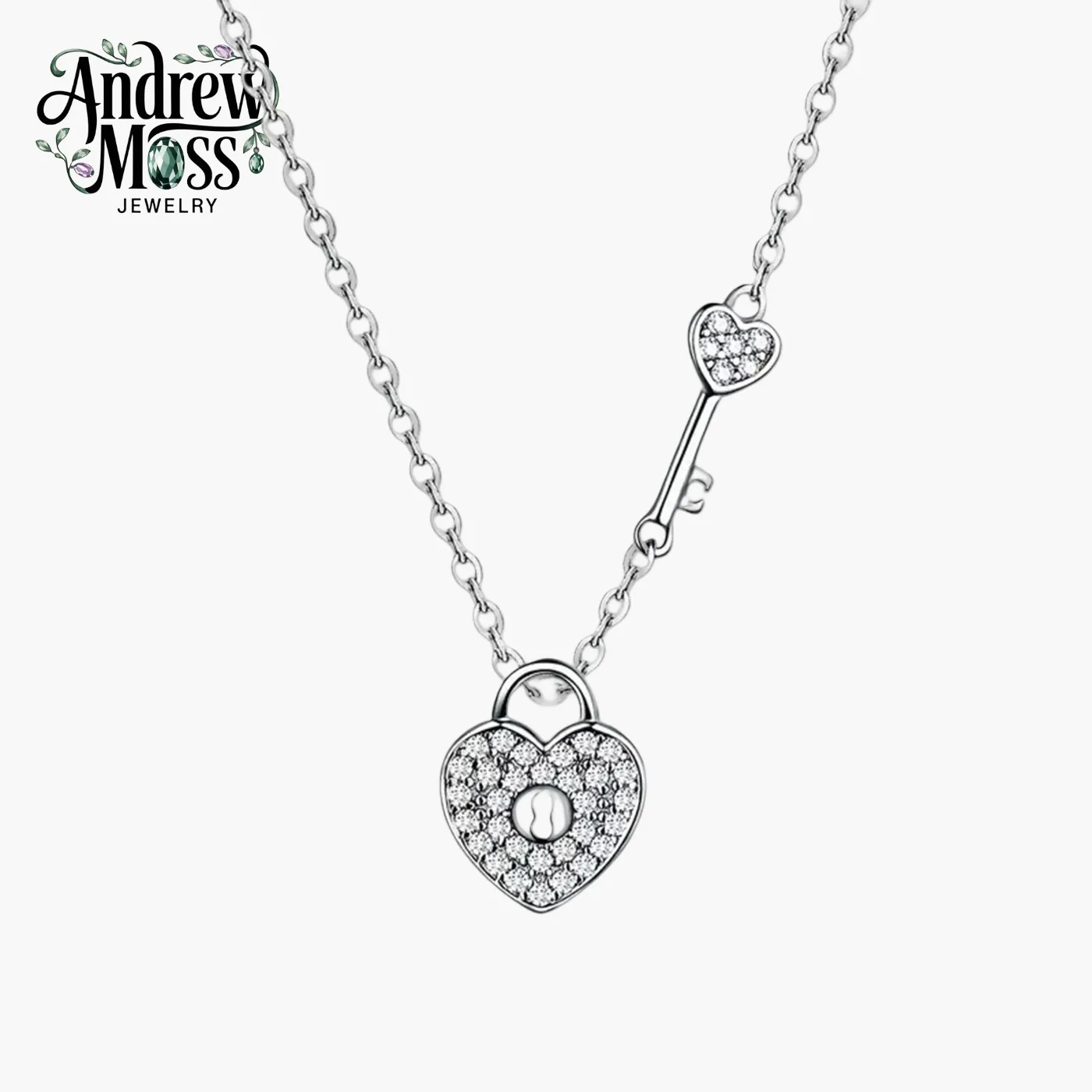 Heart Shaped Padlock & Key Necklace