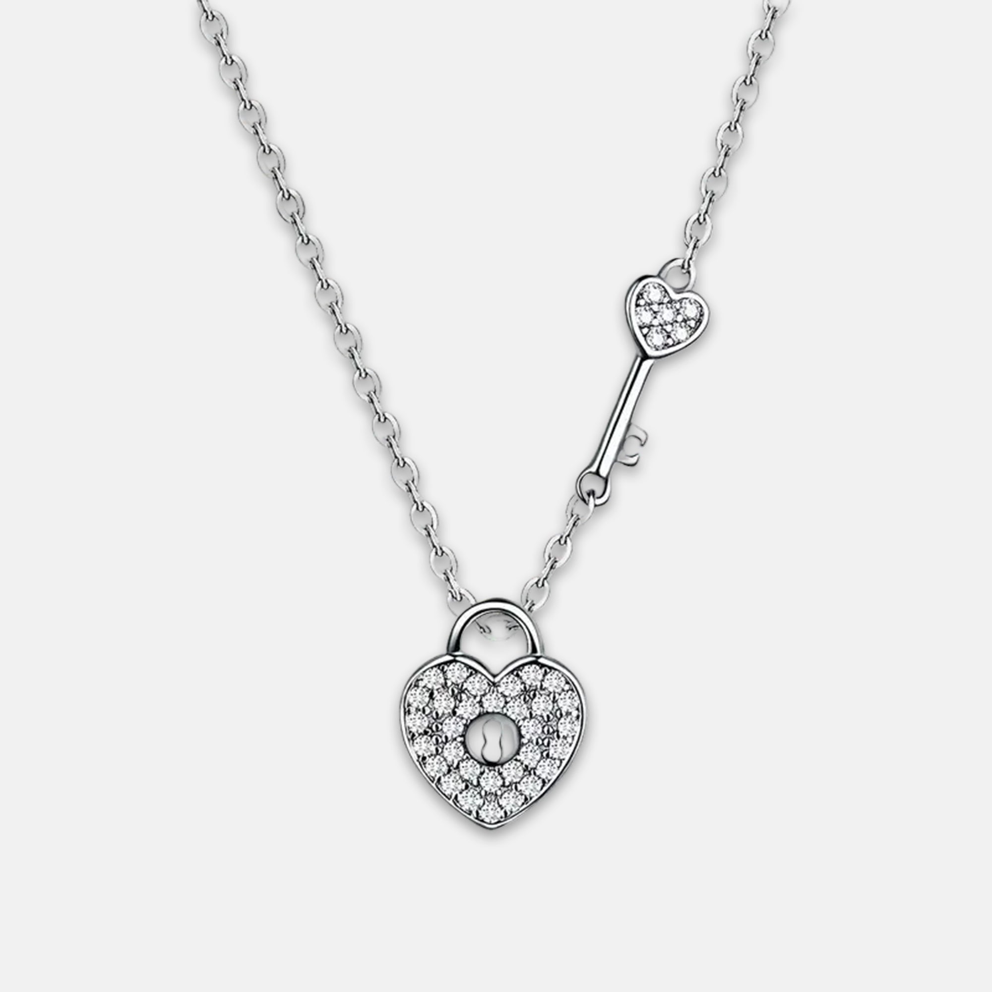 Heart Shaped Padlock & Key Pendant Necklace – Andrew Moss Jewelry
