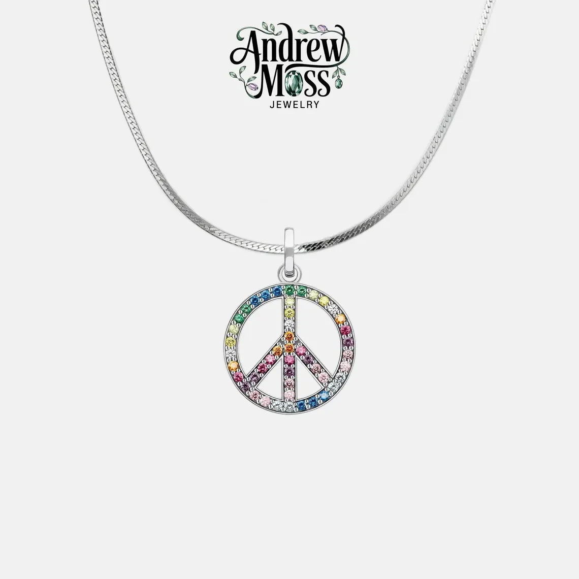 Colorful Peace Symbol Pendant