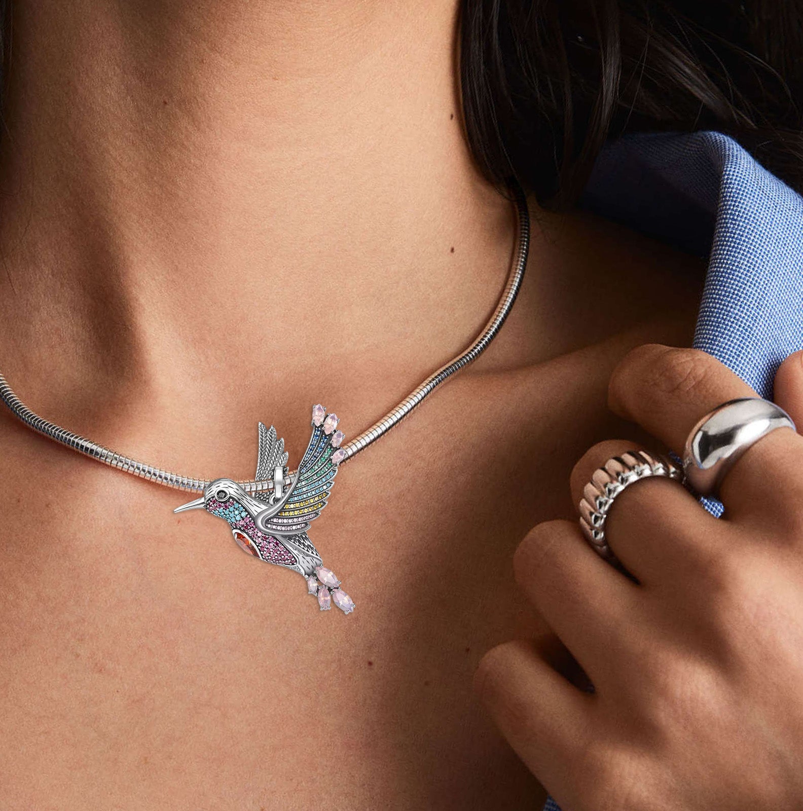 Colorful Hummingbird Pendant