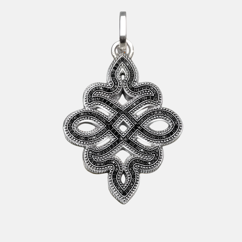Black Love Knot Pendant