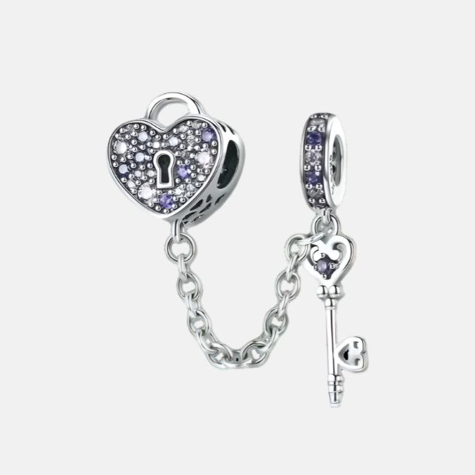 The Key Of Heart Safety Chain Charm