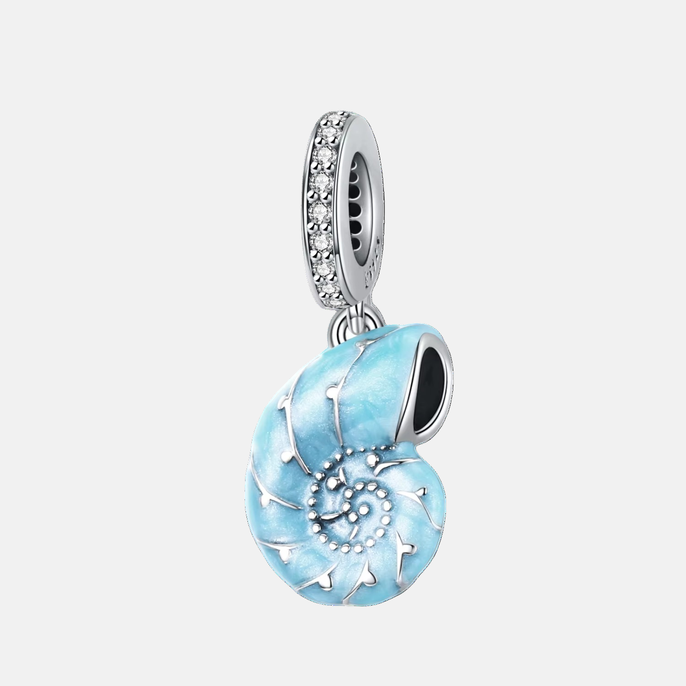 Blue Conch Sea Shell Dangle Charm