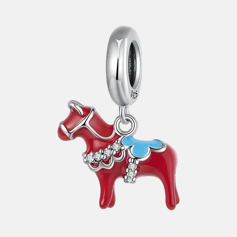 Red Dala Horse Dangle Charm