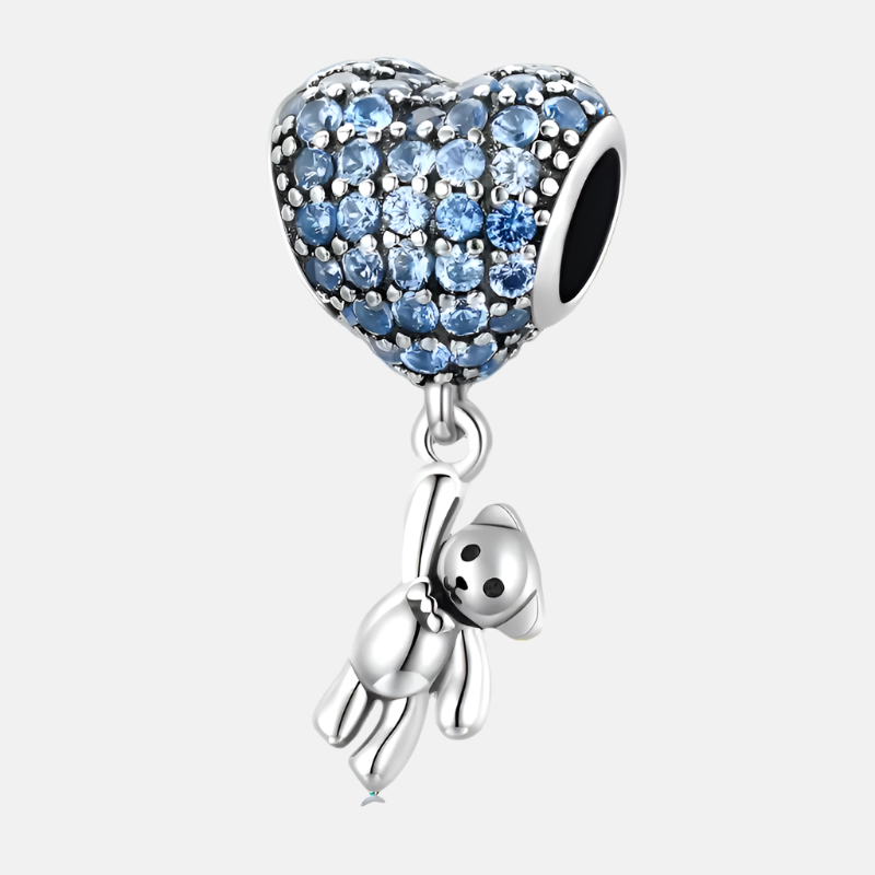 Heart Shape Balloon Bear Charm