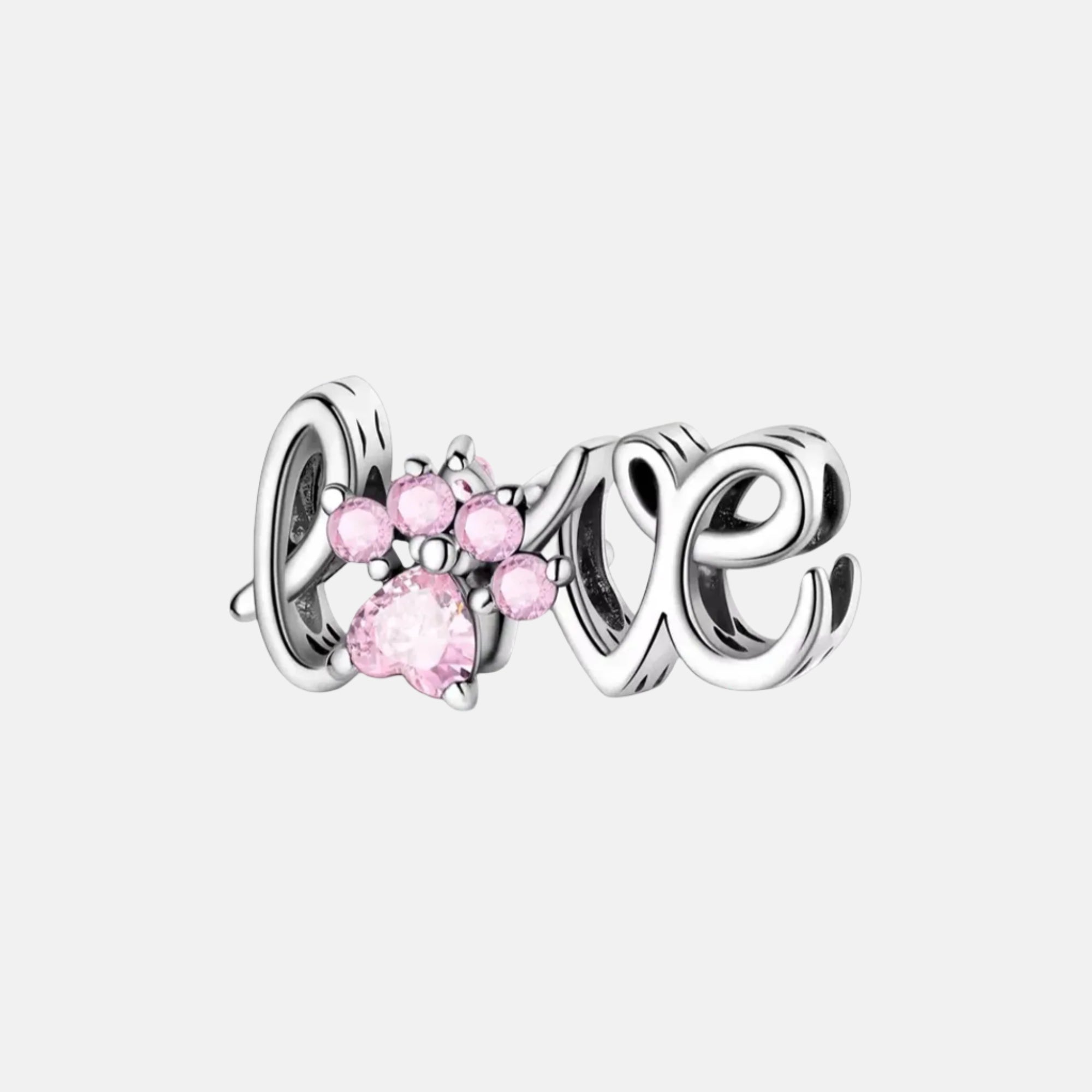Paw Love Text Bead Charm