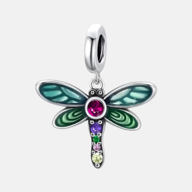 Rainbow Dragonfly Dangle Charm