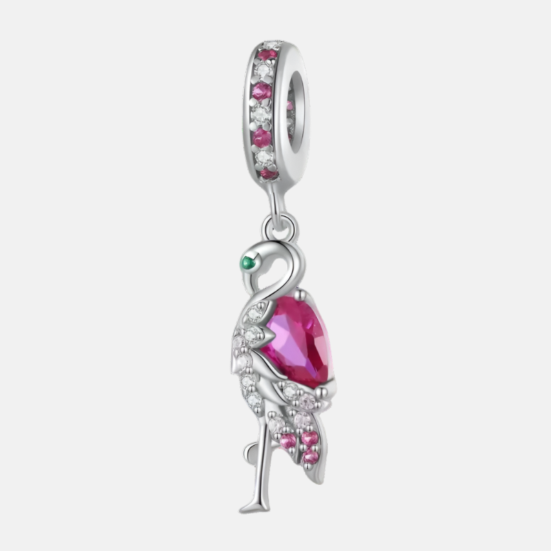 Pink Flamingo Dangle Charm
