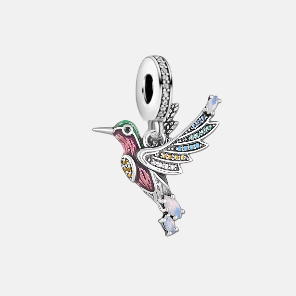 Colorful Hummingbird Dangle Charm